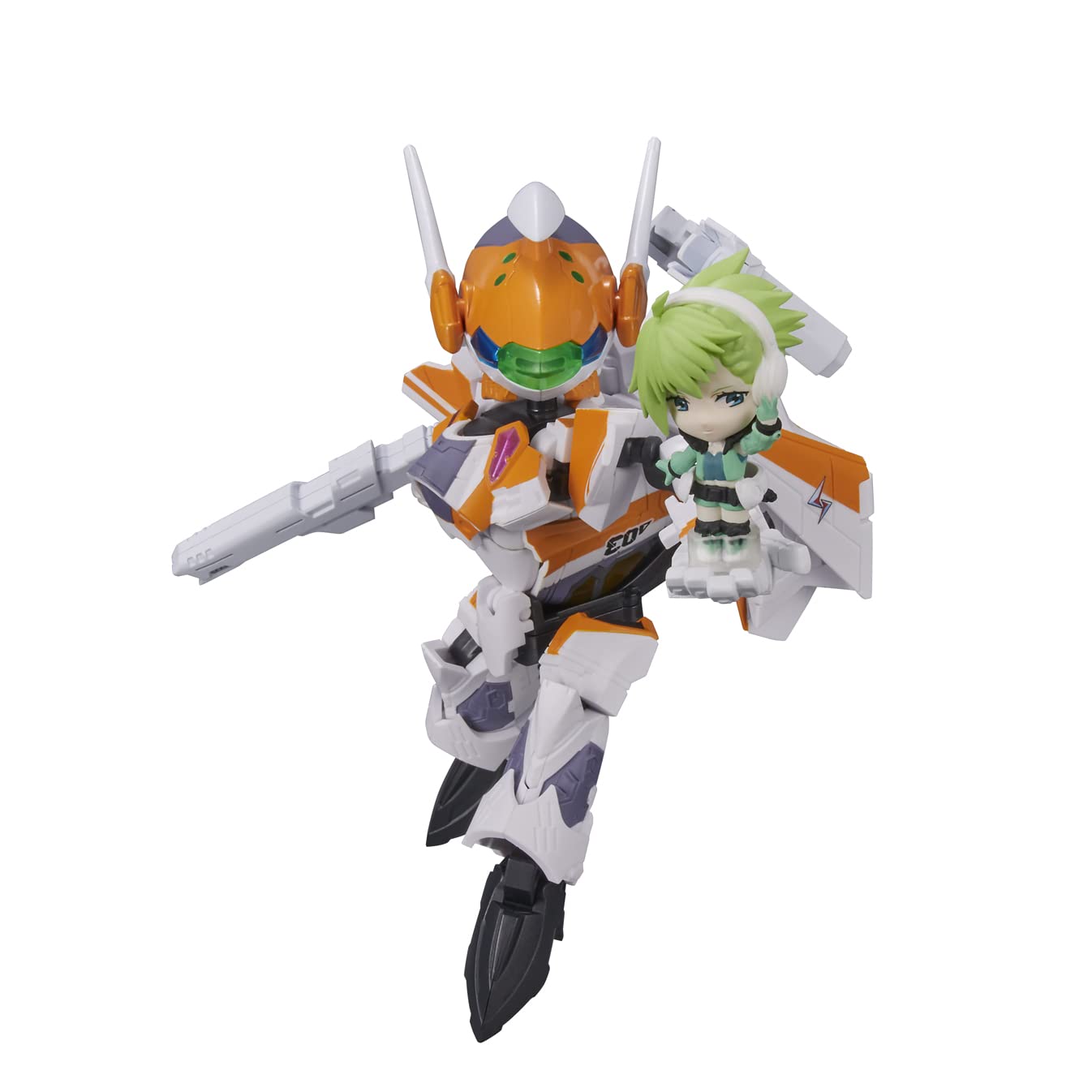 TAMASHII NATIONS - Macross Delta - VF-31E Siegfried (Chuck Mustang Use) with Reina Prowler, Bandai Spirits Tiny Session Figure Action Figure