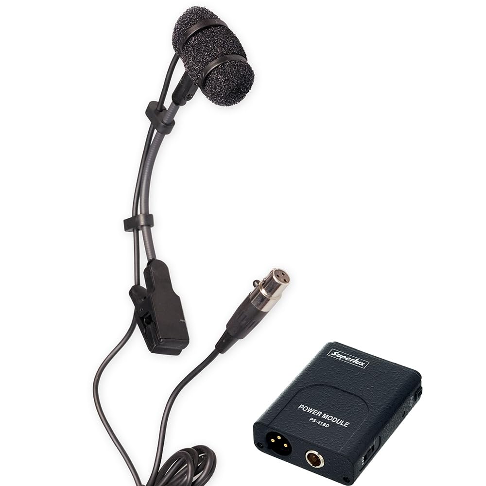 Superlux PRA 383 Condenser Clip on Instrument Sax Trumpet Drums Mic Microphone
