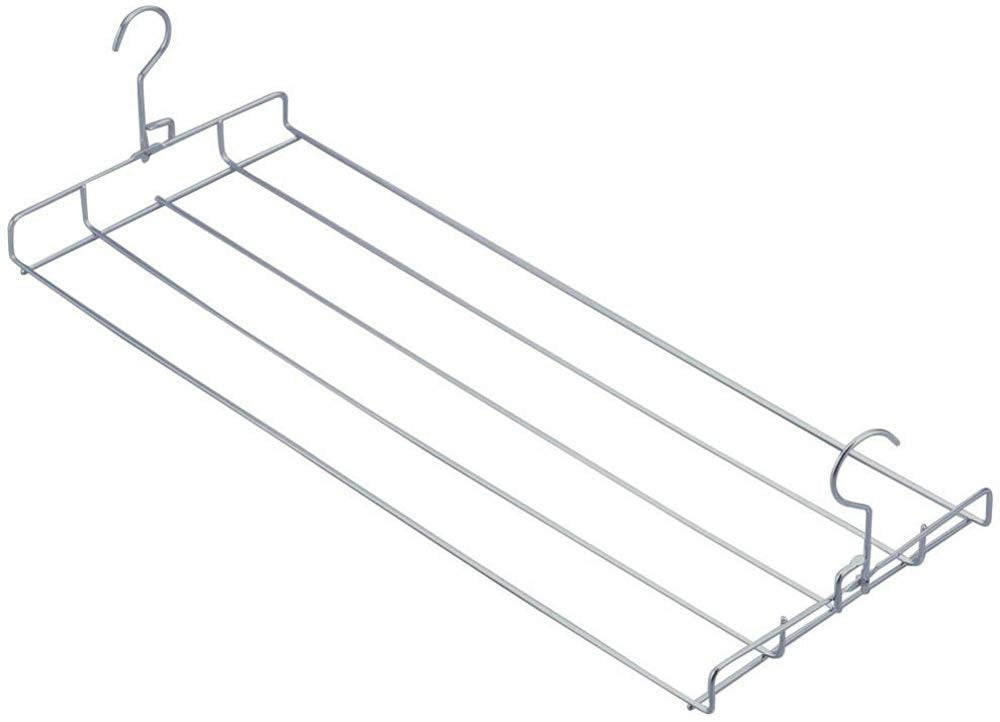 下村企販 Shimomura Planning 26447 Space Saving Bath Towel Hanger (Made in Japan), 2 Hooks for Stable Drying, Durable Stainless Steel, Suitable for Bathroom Drying, Indoor and Outdoor Use, Laundry Dryer,
