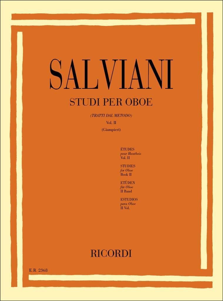 RICORDI SALVIANI C. - STUDI PER OBOE (TRATTI DAL METODO). VOL. II Méthode et pédagogie Bois Hautbois