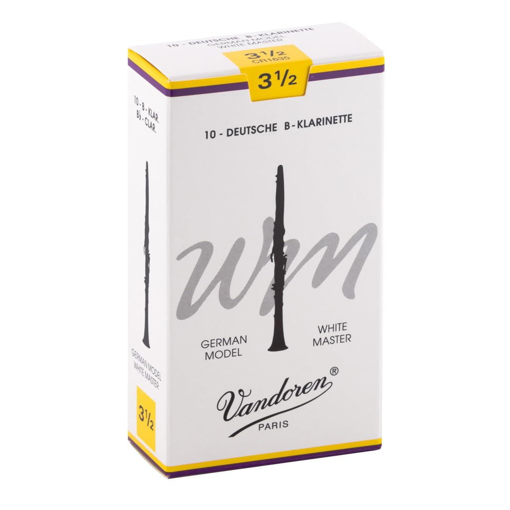 Vandoren CR1635 Bb Clarinet White Master Reeds Strength 3.5; Box of 10