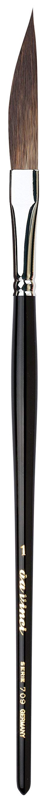 da Vinci Graphic Design Series 709 Pinstriping Brush, Dagger-Shaped Kazan Squirrel Hair with Black Handle, Size 1