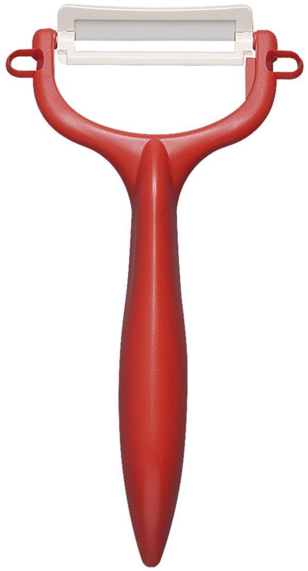 Kyocera CP-99 RD Ceramic Peeler, Rust Free, Easy to Clean, Red T-Shaped Type, Light and Sharp to Use, Lasting Sharpness, No Chance, Disinfecting Bleaching, Made in Japan