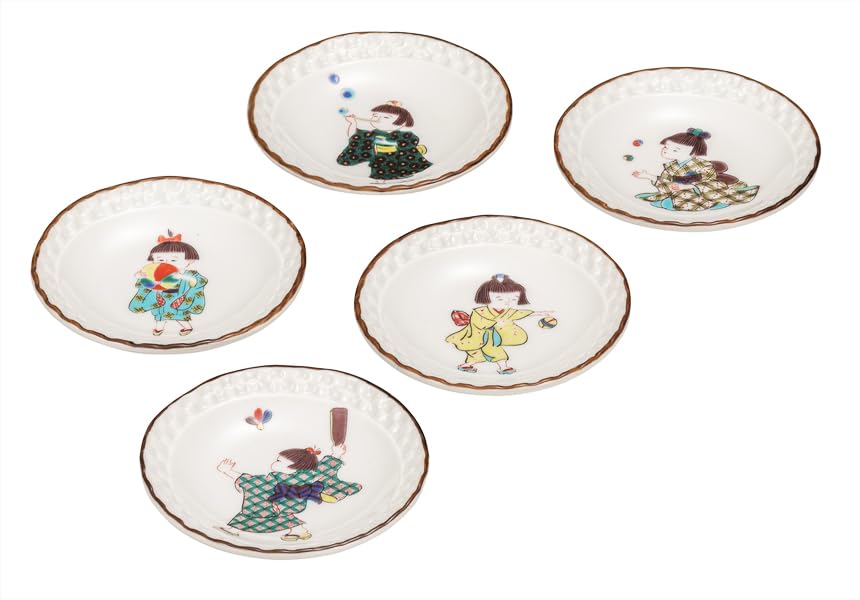 K9-39 Kutani Yaki Yakuya No. 3.2 Dish Set, Straw