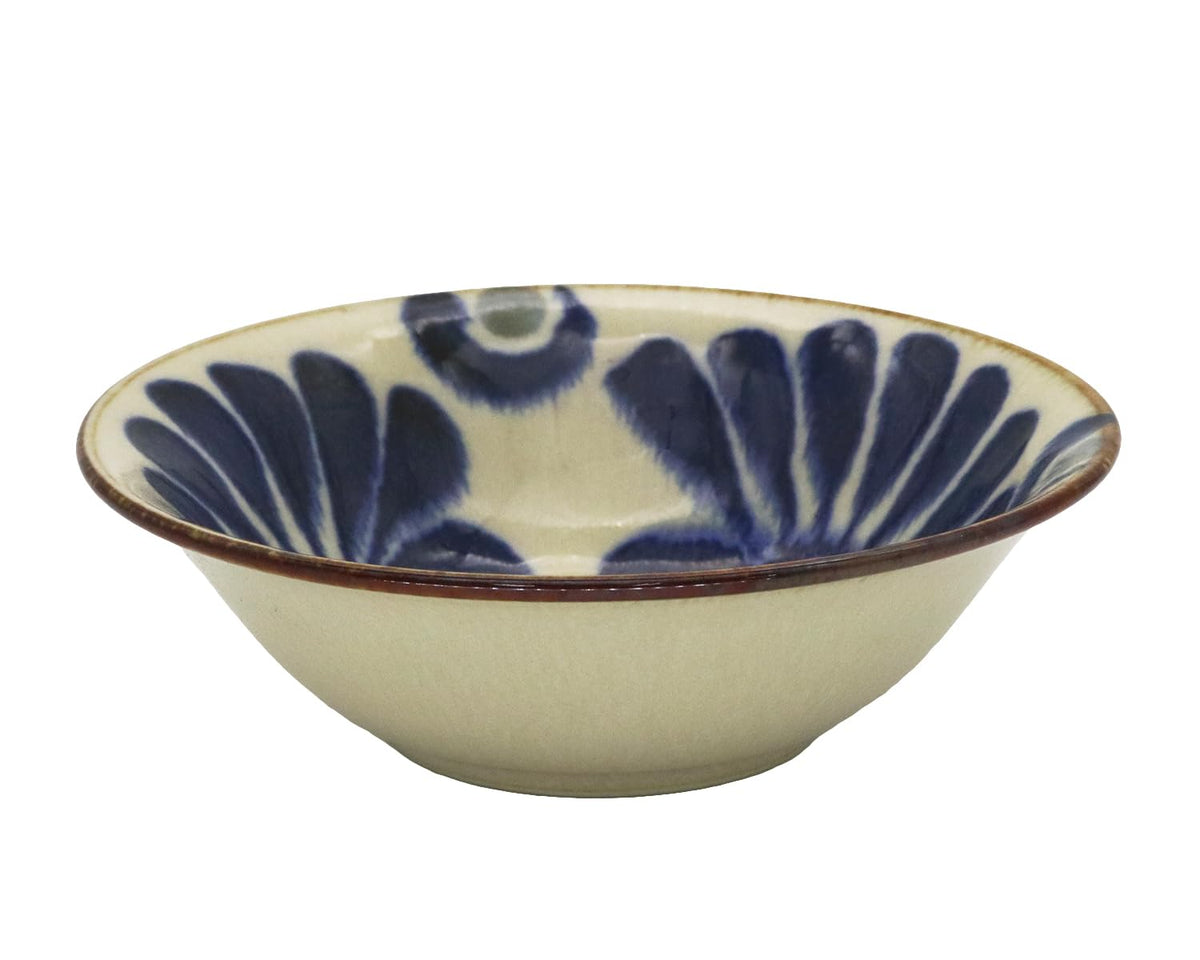 Castle Enterprise Fruit Plate 5.5 inches (14 cm) A Mino Ware Yachimun Style Tropical Okinawa Dinnerware