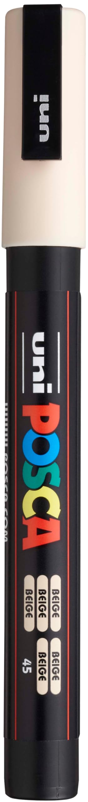 uni POSCA PC-3M Water-Based Paint Markers, Reversible Fine Tip (0.9-1.3mm), Beige