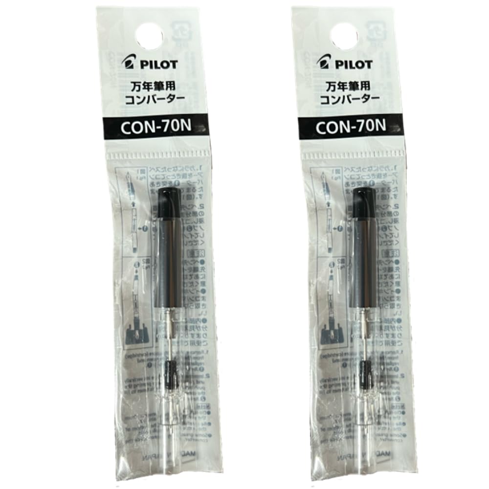 PILOT CON-70N Fountain Pen Ink Converter (Ccartridge Type Fountain Pen Ink Inhaler) Push Type x 2 Sets (JAN: 4902505602801)