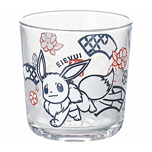 Kaneshotouki 140162 "Pokemon" Eevee Glass Cup Tumbler, 3.1 inches (8 cm), Cut Picture Touch