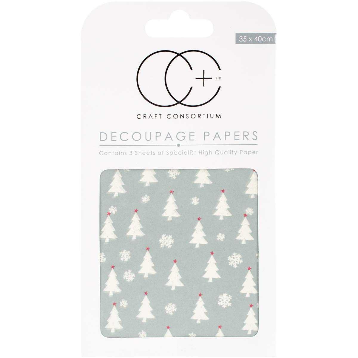 Craft Consortium Duck Egg Trees Decoupage Papers (3/Pack), 13.75" x 15.75"