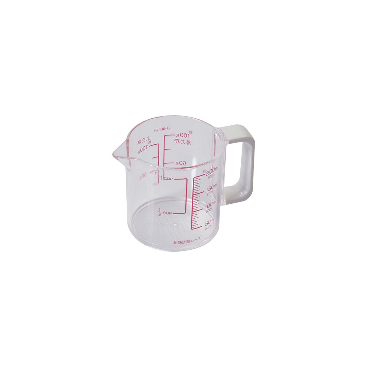 Pearl Metal Simple Use CC-1653 Measuring Cup, 6.8 fl oz (200 ml), Heat Resistant, Hot Water, Microwave Safe, Dishwasher Safe, Made in Japan, White