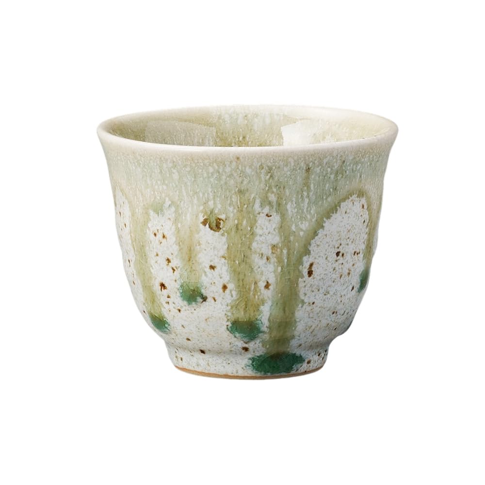 Ale-net Teacup Sencha Bowl, 3.0 x 2.5 inches (7.81 x 6.3 cm), 4.5 fl oz (140 cc), White Sand, Ash Glaze, Deep Mouth Sencha, Dishwasher Safe, Microwave Safe, Mino Ware, Made in Japan