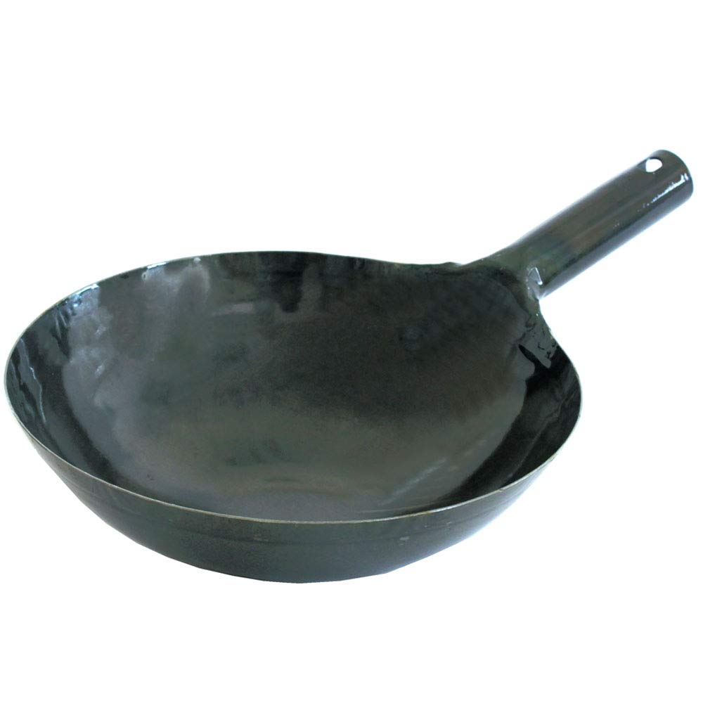 Manyo EX00263 Wok, Black, 0.5 x 11.8 inches (1.2 x 30 cm), Made in Japan, Iron Hammered, One Hand