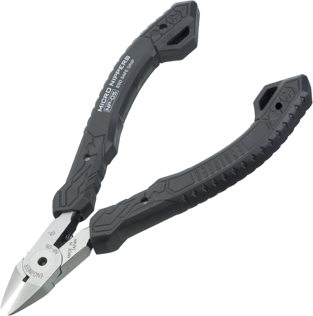 ENGINEER 123mm Plastic Cutting Mini Model Nippers. Made in Japan. Precision Flush Cutters for Trimming Injection Molding, Plastic and Thin Copper Wire. NP-05