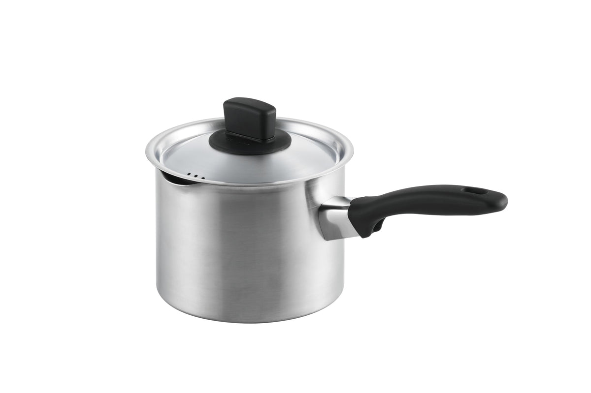 Maruyama Giken Souen SE-12 Deep Single Handle Pot with Spout 6.3 inches (16 cm), Induction Compatible, Gas Stove Compatible, Stainless Steel, Deep Type, Made in Japan