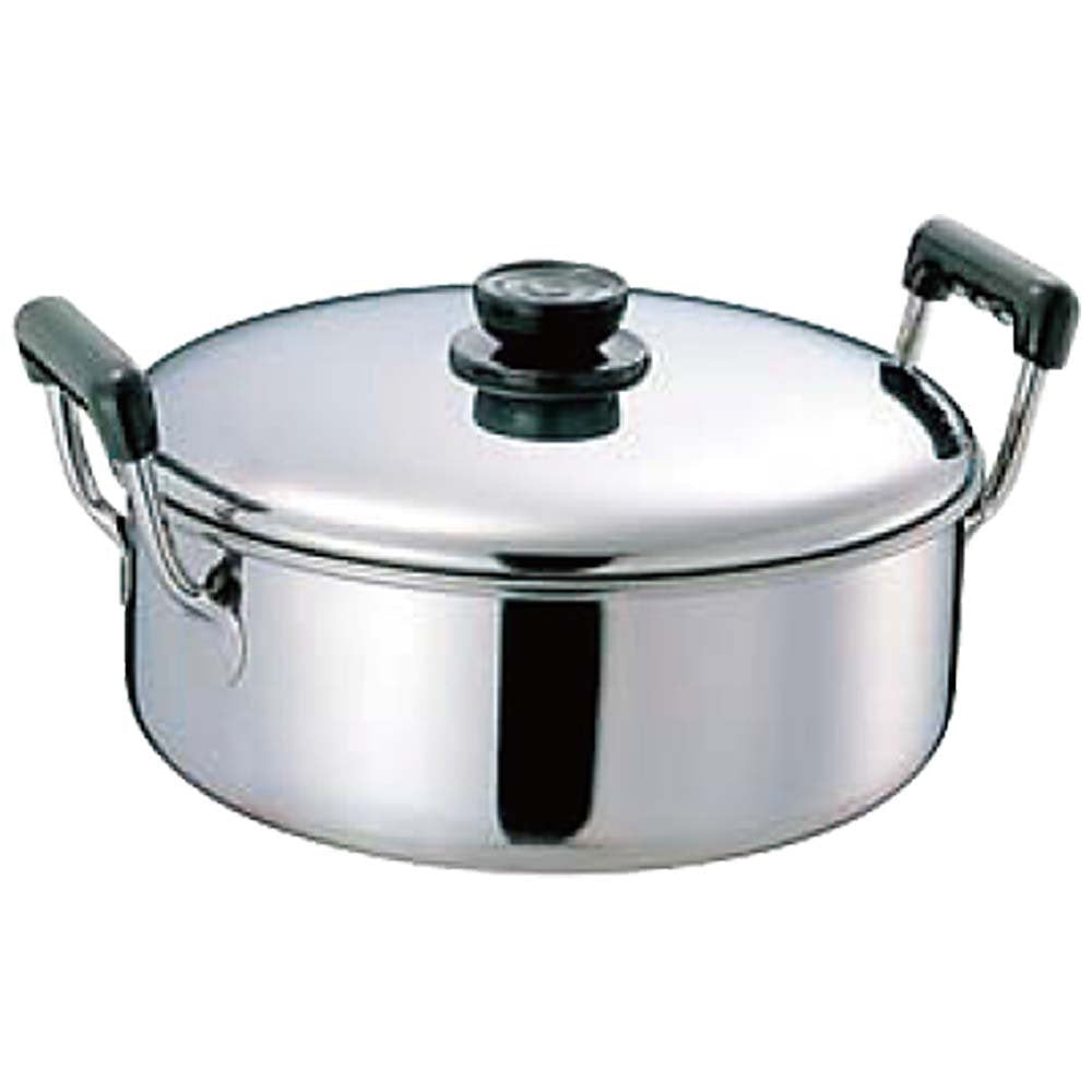 Yamashita Crafts 04-0196-0804 MA 18-0 Shallow Sauce Pot, 10.2 inches (26 cm) (4.8 L)