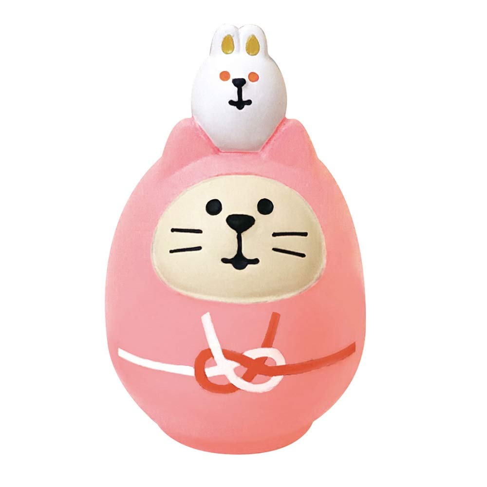 Decole Concombre ZCB-43949 Good Luck Color Cat Daruma, Peach, Diameter 1.2 x Height 1.8 inches (3 x 4.7 cm)