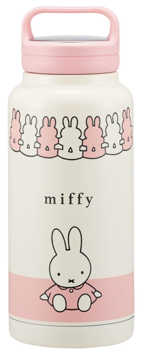 Skater STSC10-A Insulated Stainless Steel Mug Bottle, 33.8 fl oz (1,000 ml), Screw Handle Included, Miffy