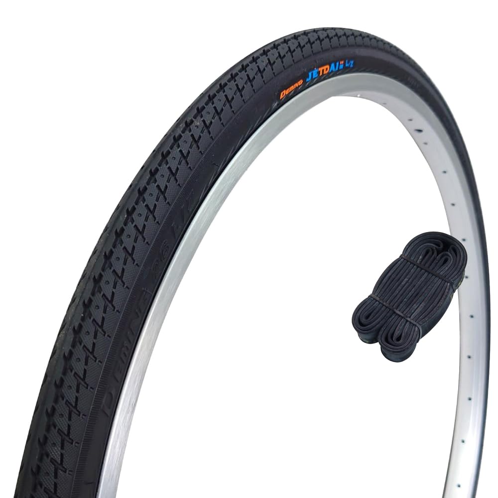 Shinko SR187 60331 26 Inch Bicycle Tires, Extra Thick Tube Set, JETDAii L/Z 26 x 1 3/8, Black W/O