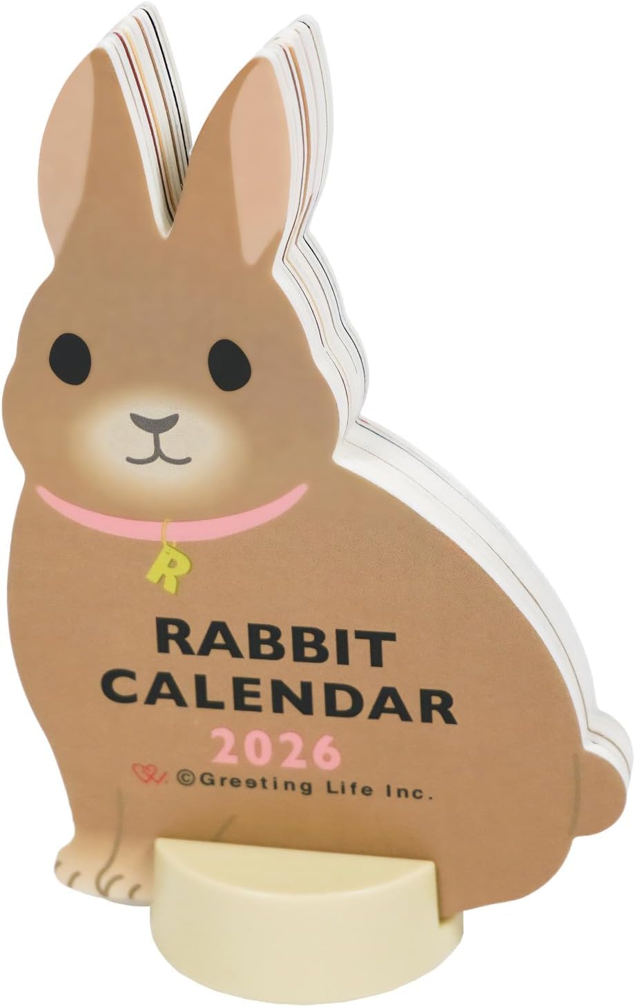 GreetingLife 2026 Animal Die-Cut Calendar, Rabbit Design C-1719-ET