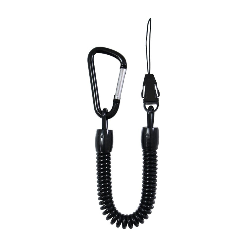 Thick Bungee Coil Carrying Strap (Carabiner Type / Black)