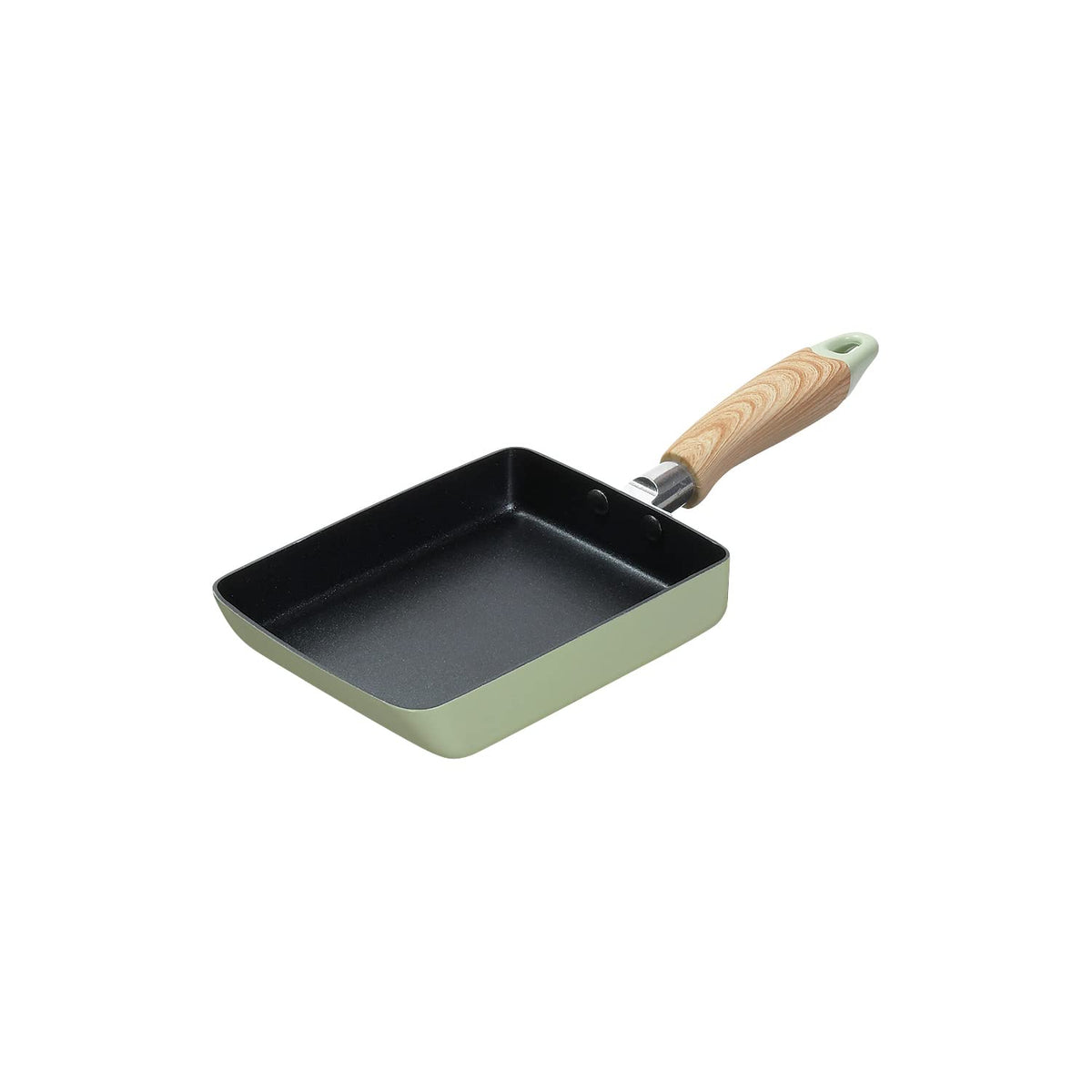 Pearl Metal HB-666 Egg Frying Pan, 5.1 x 7.1 inches (13 x 18 cm), Induction Compatible, Compatible with All Heat Sources, Fluorine Treatment, Green, Natural Cook Pure