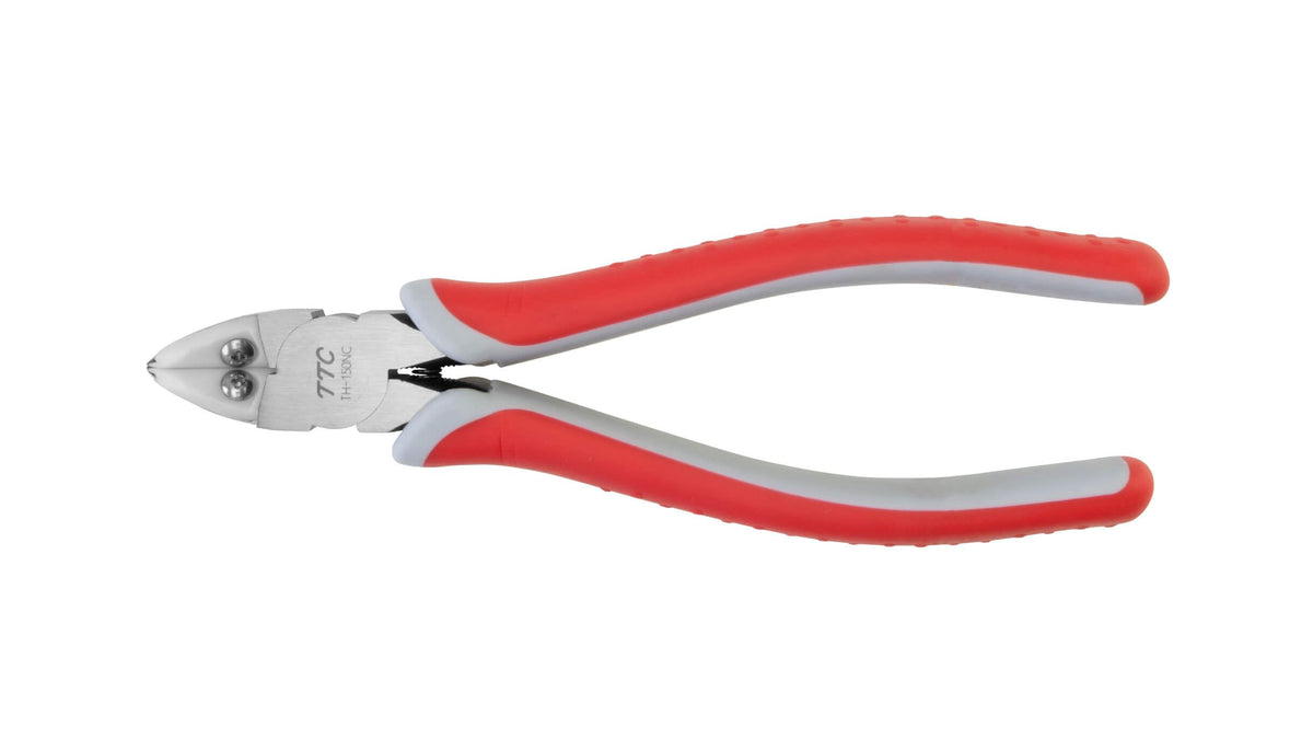Tsunoda TH-150NC Flush Cutters for Zip Ties and Soft Wire, Wire Cutters with Lead Catcher for Clean, Safe Trimming, 6-Inch