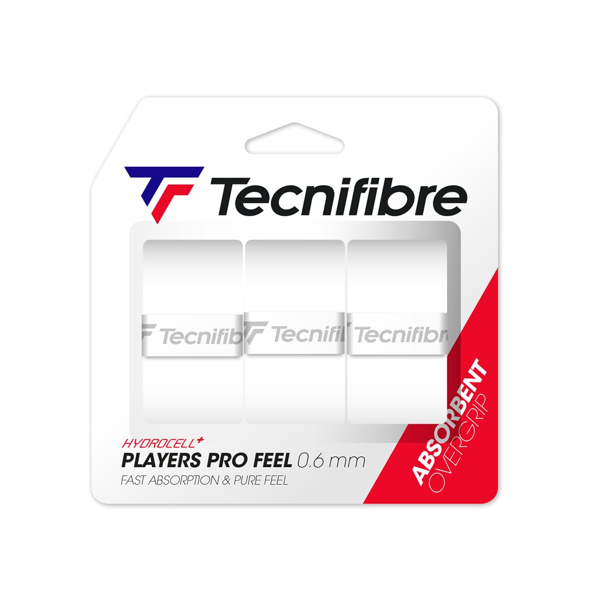 Tecnifibre Players Pro Feel Tennis Grip White (3 Grip Pack)