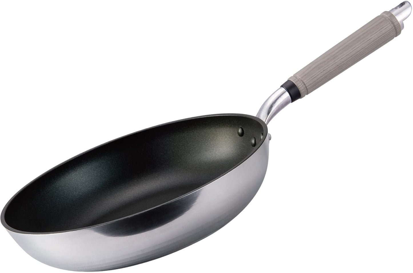 Hokuriku Aluminum FAN A-2814 Lightweight Frying Pan, 11.0 inches (28 cm), For Gas Stoves, Made in Japan, Silver