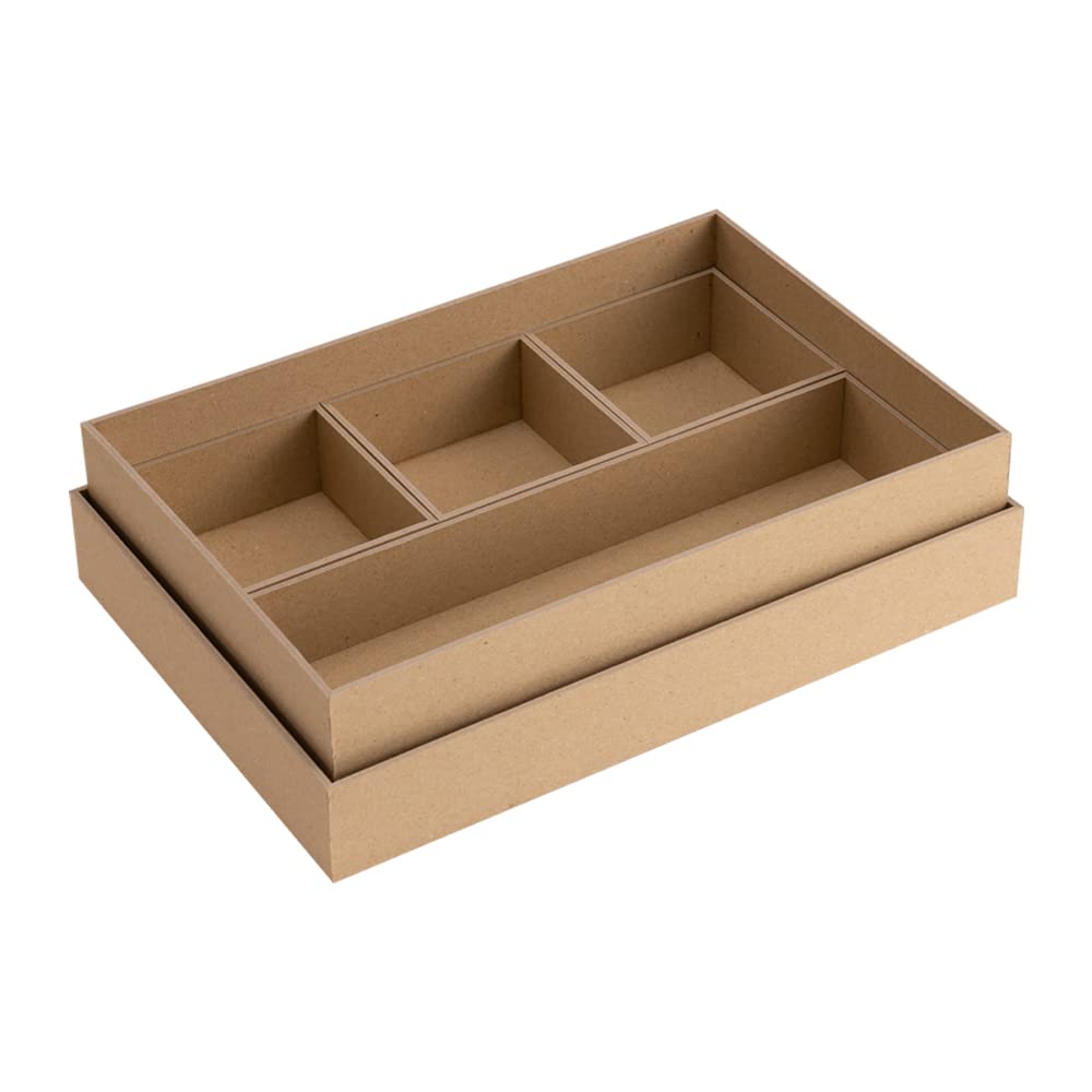 Nakabayashi Organizing Bento Box Made From Recycled Paper, A5 Size, Light Brown, Office Supplies Accessories