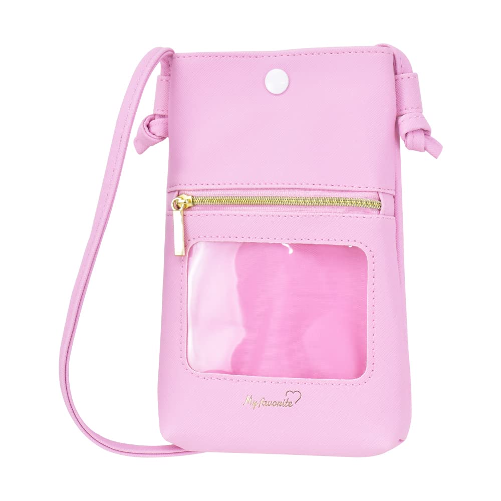 Pseg act0007 Women's Shoulder Bag, Mini Bag, Crossbody Smartphone Pouch, Shoulder Pouch, Goods, Recommended Activities, Ota Activities, Mini Shoulder with Clear Window, Pink