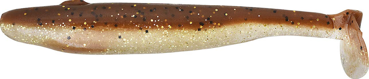 GAN Craft Worm Baliki Shad 4.8" #777 Lucky Brown G Glitter