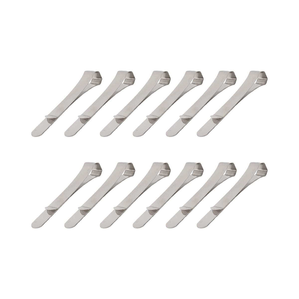 Slip-On Stainless Steel Clasp, Medium, Set of 12, DAS-1501 Clips, Simple, Documents, Organization, Office, Fixtures, Stainless Steel