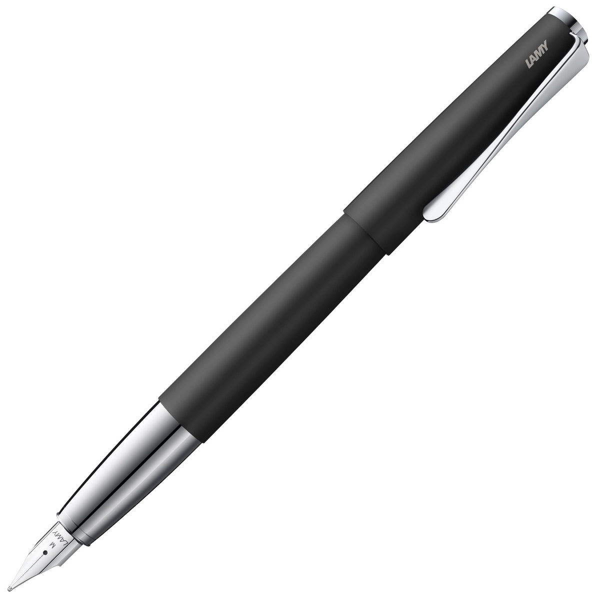 Lamy studio black - Fountain Pen in elegant metal body - steel nib, partially platinum-plated & in nib size F - incl T 10 blue ink cartridge