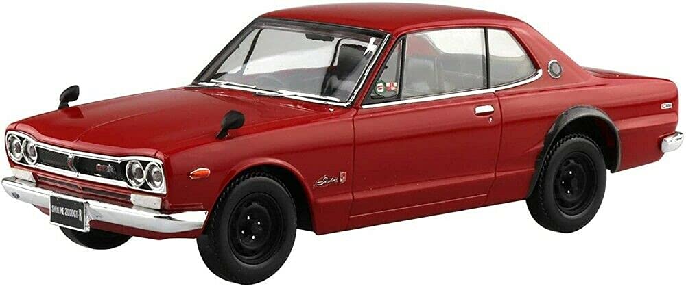 Aoshima Bunka Kyozai 09-C The Snap Kit Series Skyline 2000GT-R Red Color Coded Plastic Model