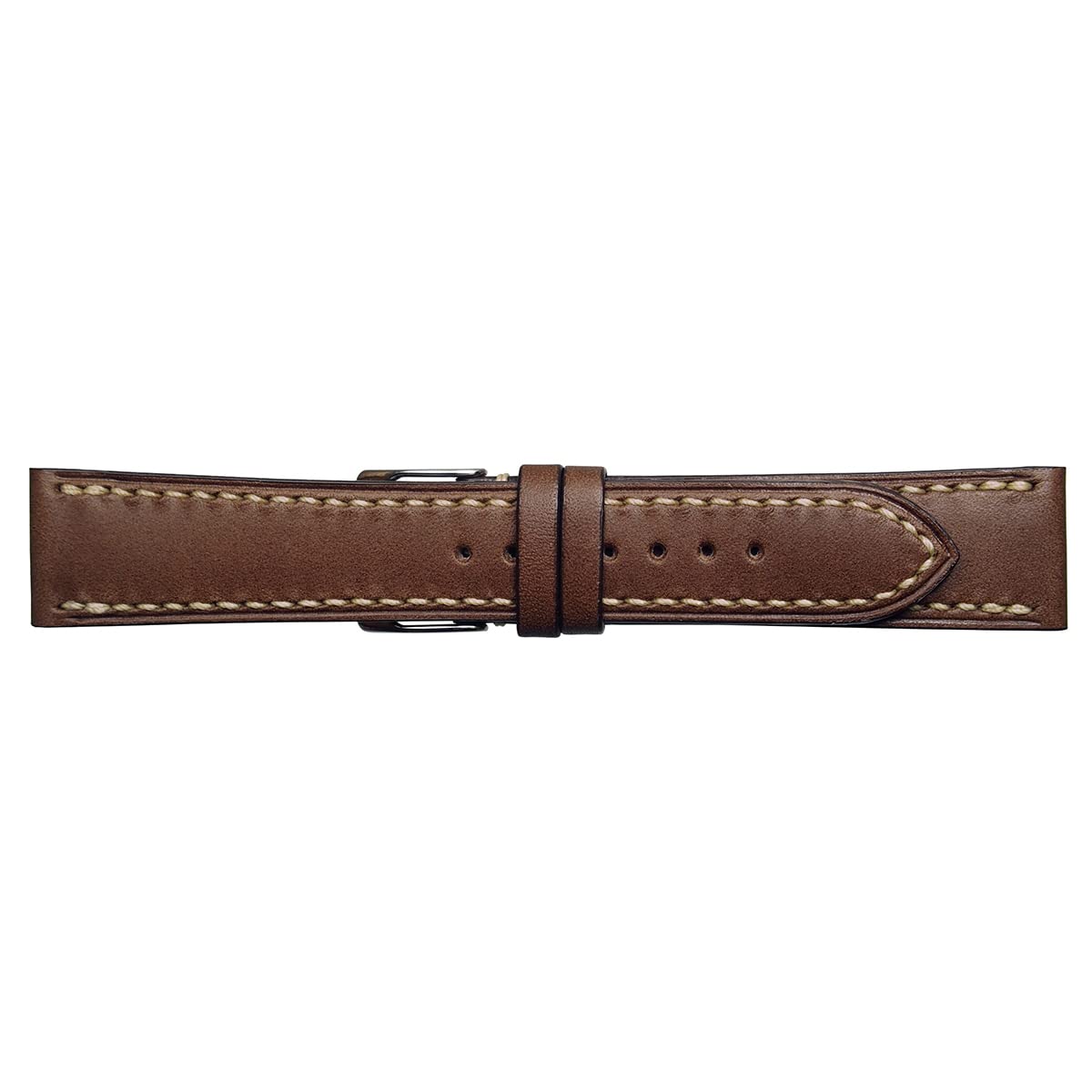 ミモザ(Mimosa) Emitta EBH-B18 Buttero Watch Band, Hand Sewn, 7.1 inches (18 cm), Brown (Buckle: Silver)