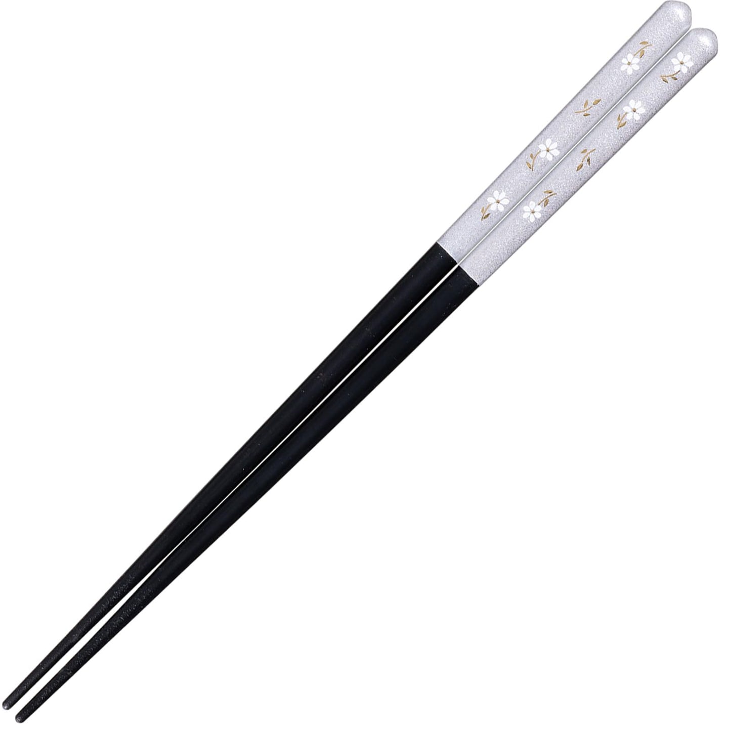 Sunlife H-06789 Gold Crest Chopsticks for Adult, Long, Dishwasher Safe, Flower Pant, Silver, 9.1 inches (23 cm), Made in Japan