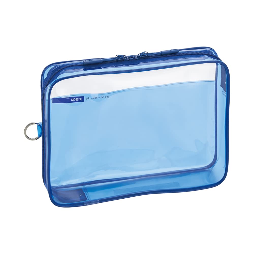 Lihit Lab SOERU F8201-11 Clear Box Case, A4, Indigo Blue