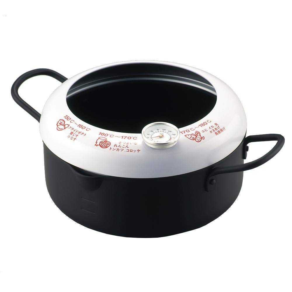 Yoshikawa SH9257 Deep Frying Pot, Tempura Pot, 7.9 inches (20 cm), Gas Fire, Induction Compatible, Thermometer, Includes Thermometer, Made in Japan