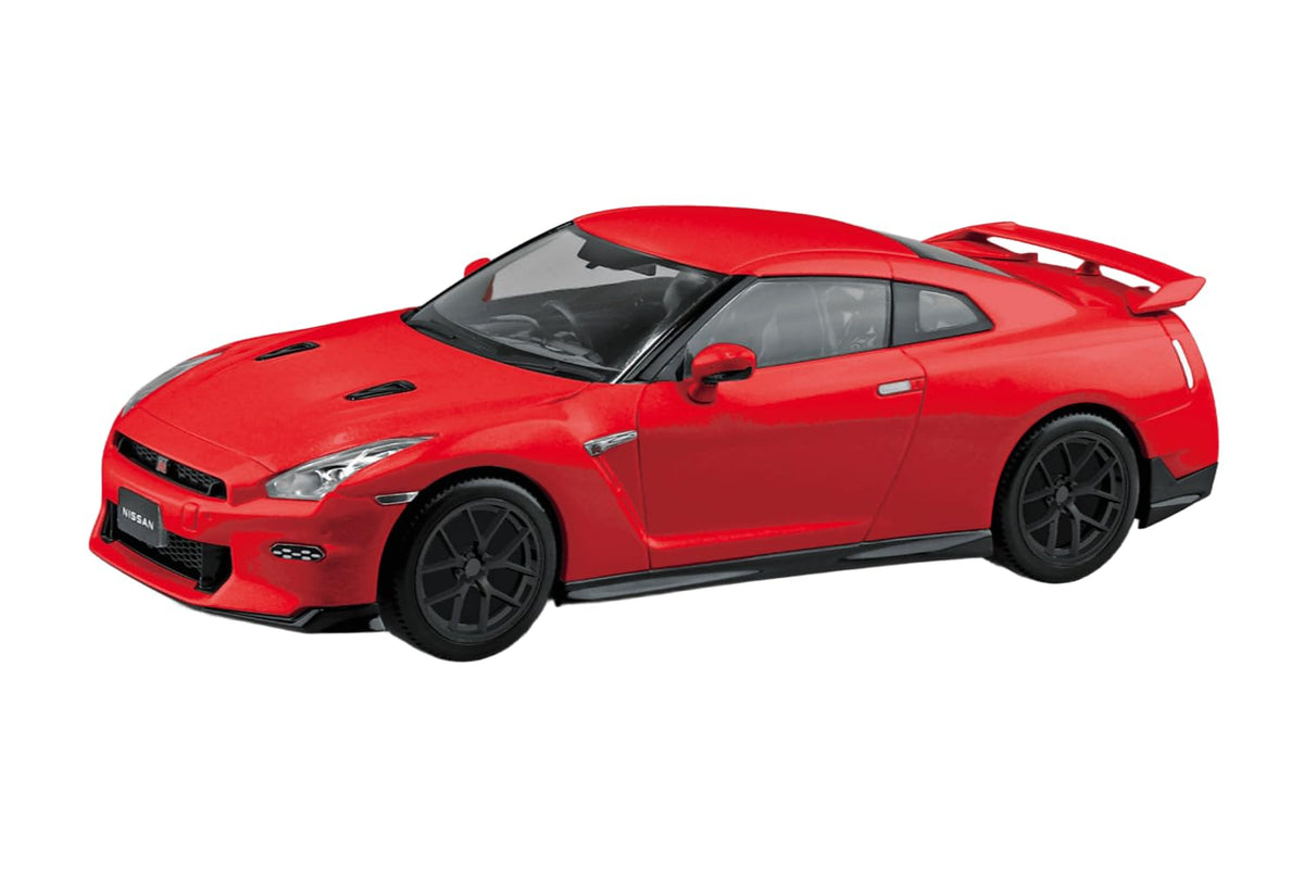 Aoshima Bunka Kyozai (Aoshima) Raku Plastic Snap Kit No. 03CU-RD Nissan R35 Nissan GT-R 2024 Custom Wheel (Red) 1/32 Scale Plastic Model