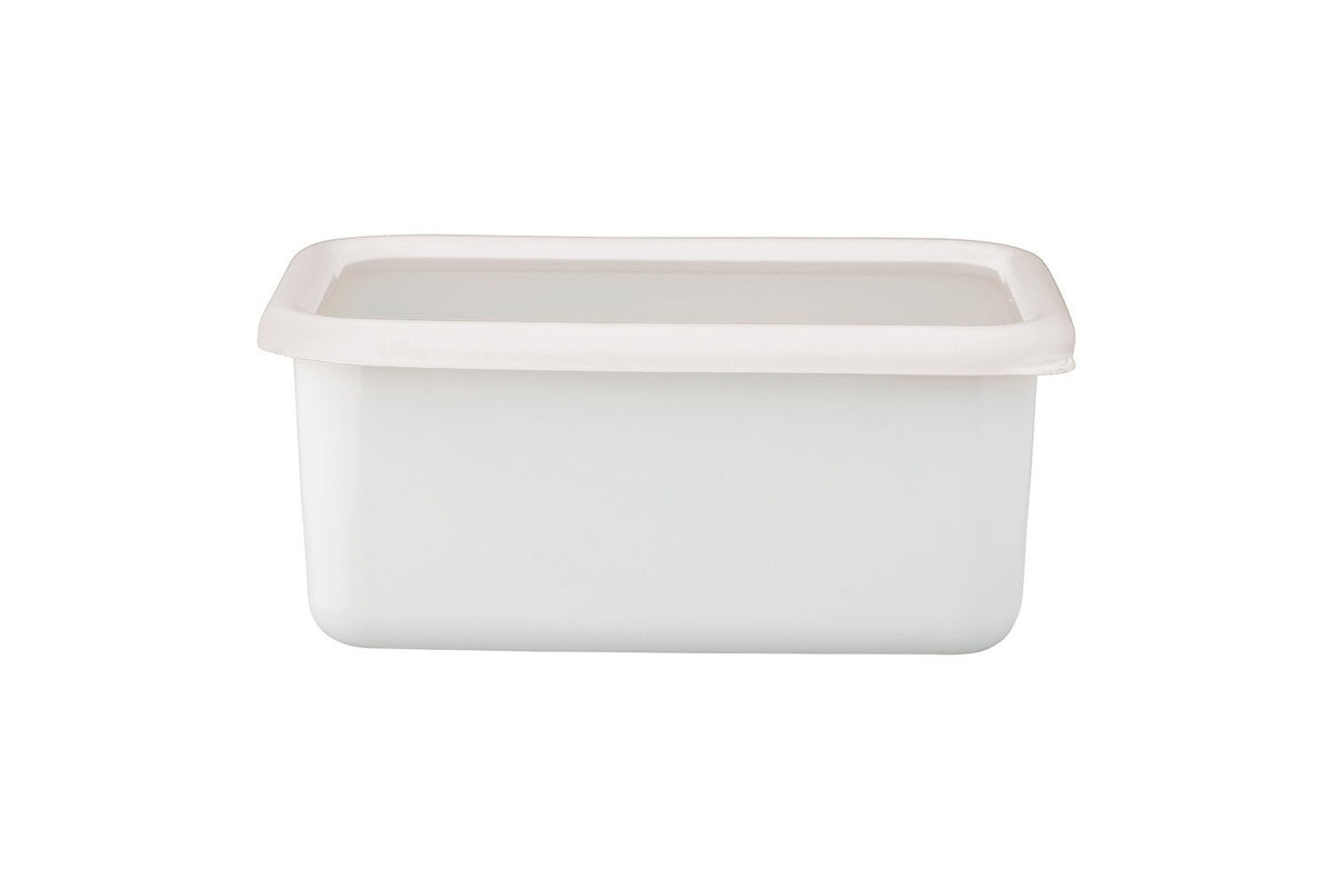 Fuji Enamel KE-DM LW Deep Square Container, Konte M, Lily White