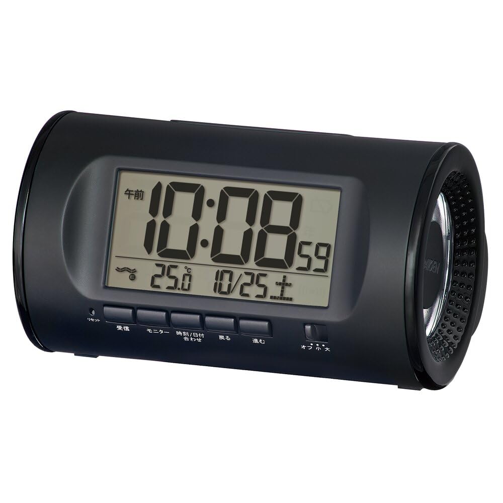 Seiko Alarm Clock Digital Alarm Clock Noisy Black Pyxis Pixis Raiden Leiden 81 x 138 x 99 mm NR540K