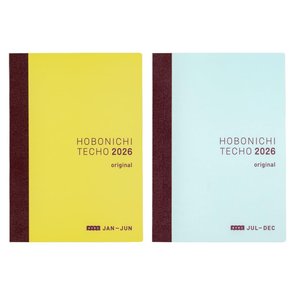 Hobonichi Techo 2026 Original Avec Books – A6, Daily, 6-month x 2-Book Set (Jan Start), Japanese, Planner