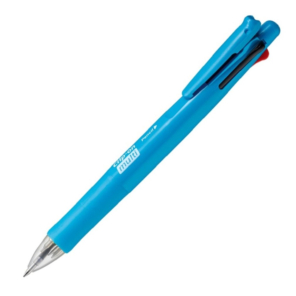 Zebra Clip-On Multi F Series 4 Color 0.7 mm Ballpoint Multi Pen/0.5 mm Pencil, Fresh Blue Body (B4SA1-FBL)