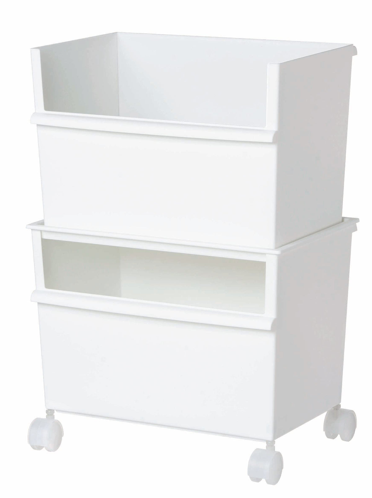 like-it JTSR-01 Small Storage Case, Retort Food, Storage Case, Wide, Deep x 2 Sets (with Casters, White, Width 15.4 x Depth 10.6 x Height 21.7 inches (38.8 x 26.8 x 55.2 cm), When Set, 30% Recycled Material, Storage Box