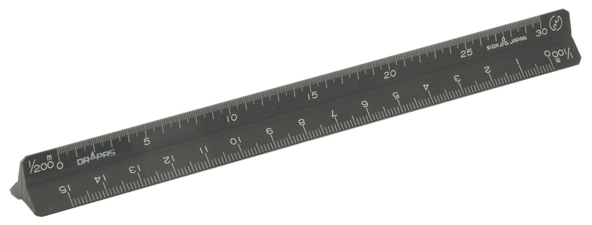 DRAPAS 16241 Color Triangular Scale, 5.9 inches (15 cm), Black