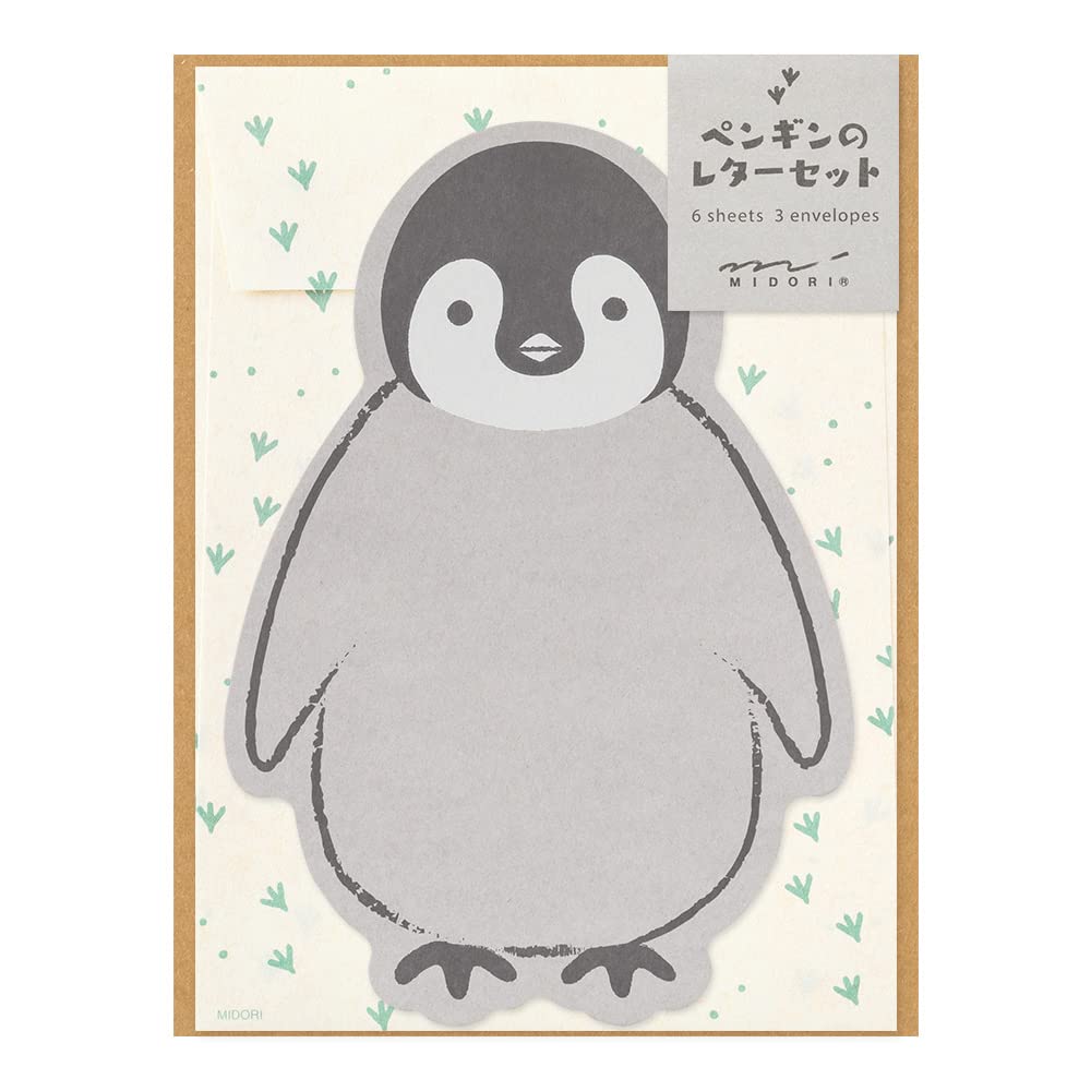 DESIGNPHIL 86926006 Midori Letter Set, Die Cut, Penguin Pattern