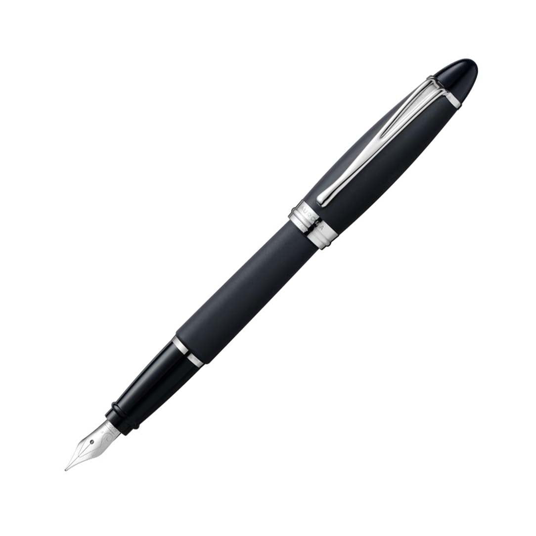 Aurora B10-NF Fountain Pen, F, Fine Point, Satin and Black, Dual Use Type
