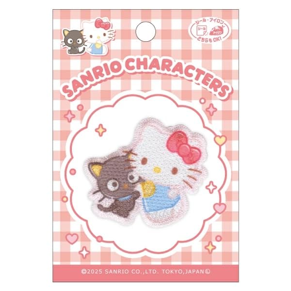 Pioneer SCW601-SCW74 Sanrio Characters Happy Friendships Hello Kitty Chocolate Cat Patch 1 Sheet Width 2.0 x Height 1.7 inches (50 x 44 mm) Seal, Iron, Dual-Purpose Adhesive