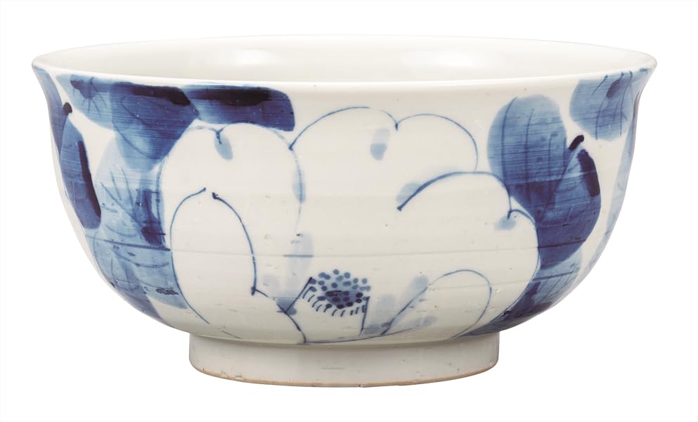 Kutani Yaki Wataya, Medium Bowl, White Camellia K9-508