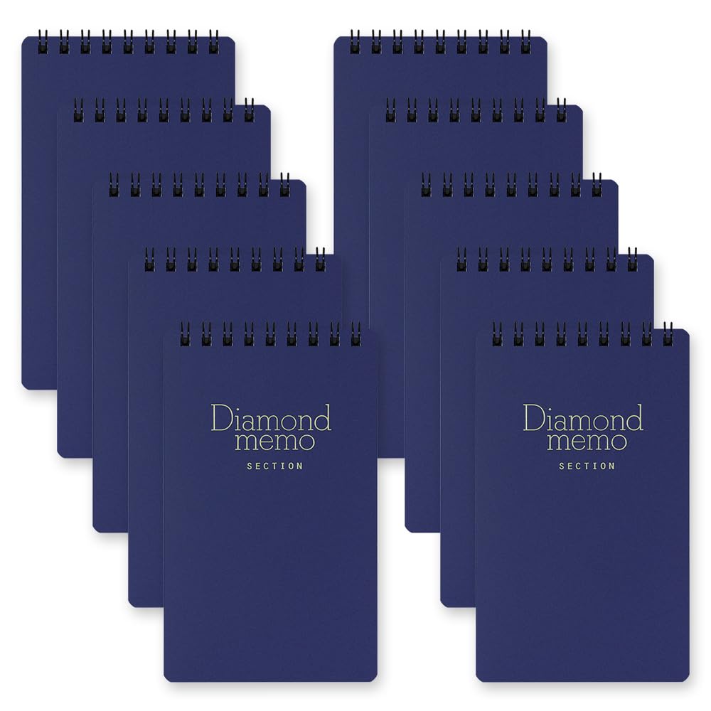 DESIGNPHIL Midori 11733006 Diamond Memo, Large, Grid Ruled, Blue, Set of 10